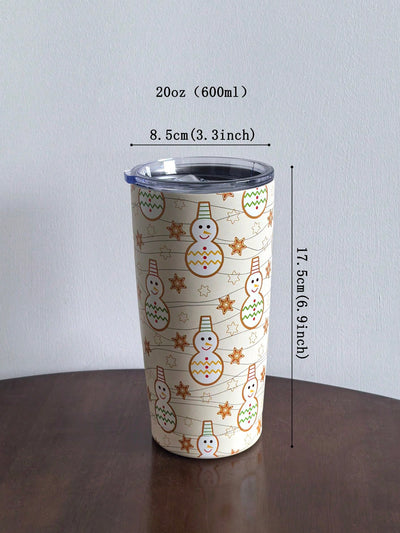 Festive Christmas Snowman Insulated Travel Mug - Perfect Holiday Gift!