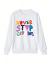 Chic & Casual: Colorful Letter Print Long Sleeve Sweatshirt for Autumn