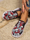 Skull and Rose Patterned Halloween Sneakers: Spooky Style with Comfortable Flair