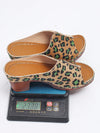 Plus Size Summer Fashion Leopard Heel Sandals: Slip into Style and Comfort all Day