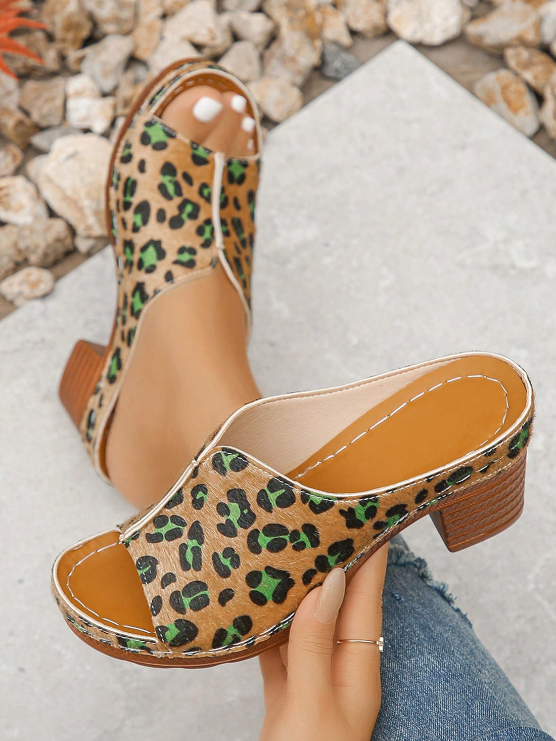 Introducing our Plus Size Summer Fashion Leopard Heel Sandals - the perfect combination of style and comfort! Featuring a sleek leopard print design and a comfortable, slip-on style, these sandals are perfect for all-day wear. Discover effortless style with these must-have sandals.