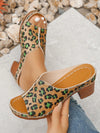 Plus Size Summer Fashion Leopard Heel Sandals: Slip into Style and Comfort all Day