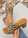 Plus Size Summer Fashion Leopard Heel Sandals: Slip into Style and Comfort all Day