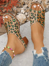 Plus Size Summer Fashion Leopard Heel Sandals: Slip into Style and Comfort all Day