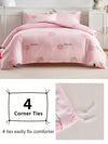 Strawberry Fields Forever: 3-Piece Children Bedding Set in Pink Polyester Reversible Design