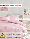 Strawberry Fields Forever: 3-Piece Children Bedding Set in Pink Polyester Reversible Design