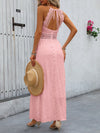 Chic Hollow Spaghetti Strap Backless Flare Dress for Effortless Vacation Style