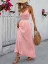 Chic Hollow Spaghetti Strap Backless Flare Dress for Effortless Vacation Style