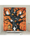 Vintage Pumpkin Ghost Tree Halloween Bathroom Set - Shower Curtain, Rug, Bath Mat & More!