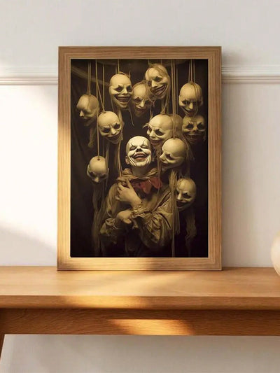 Smiling Faces Horror Canvas Poster - Spooky Halloween Wall Art for Home Decor