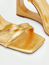 Elegant Clear Strap Wedge Sandals - Chic Rose Gold Summer Footwear for Every Occasion