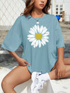 Floral Delight: Women's Loose Fit Round Neck T-Shirt