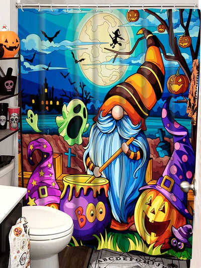 Spooky Pumpkin Nightmare: Halloween Horror Night Shower Curtain