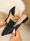 Summer Chic: Women's Soft Pointed Toe Slip-On Mules with Thick Heel