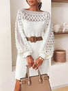 Chic Hollow Lace Sweater Dress - Elegant Autumn Style for Women