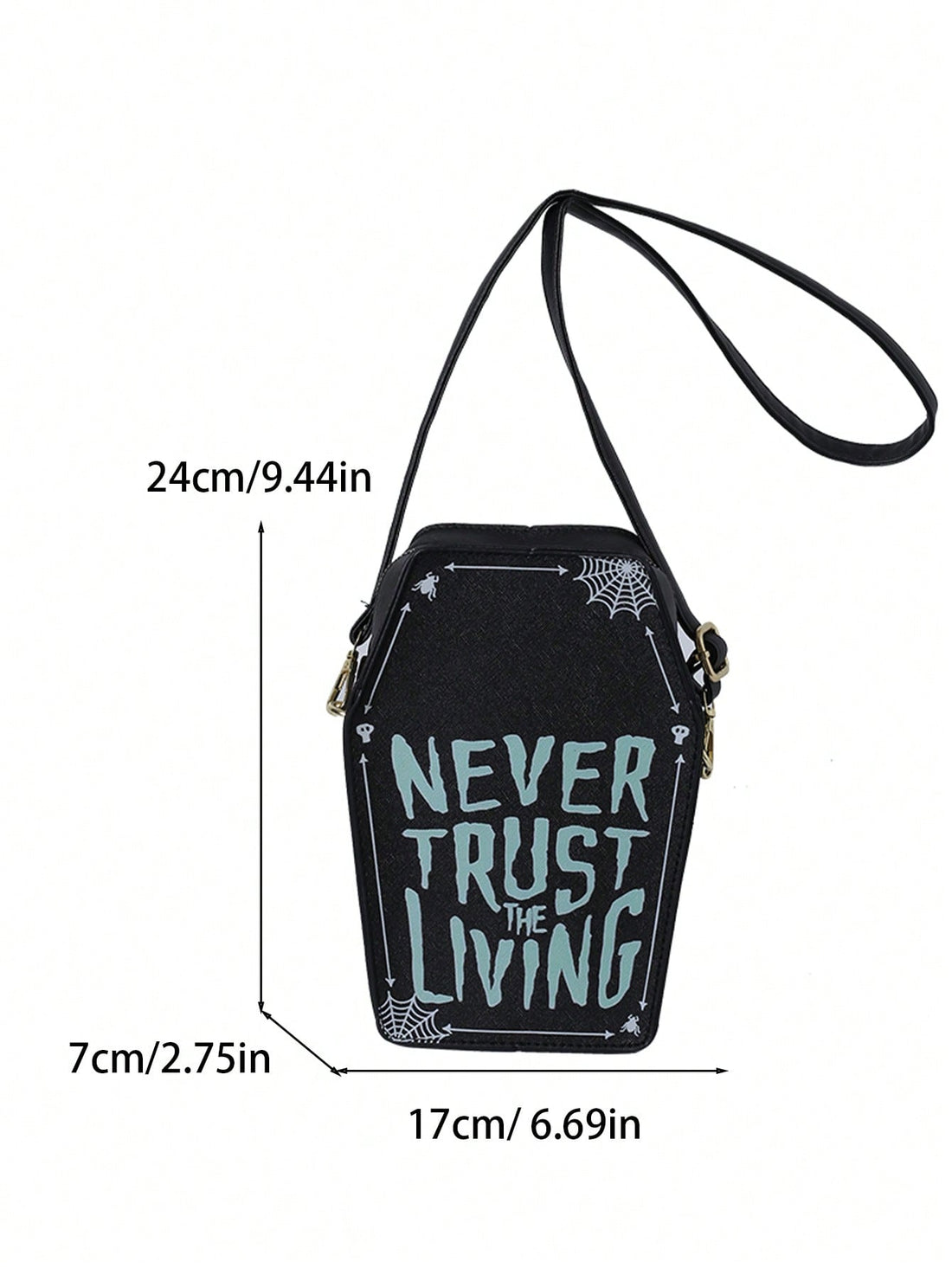 Introducing the Spooky Chic: Alien Spider Web Shoulder Bag, perfect for all your Halloween shopping and going out needs. Made with high quality materials, this bag features a unique alien spider web design that is sure to turn heads. Get yours today and complete your spooky chic look!