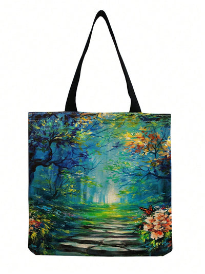 Van Gogh Floral Canvas Tote Bag: Aesthetic Art Handbag for Art Lovers