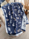 Charming Cat Jacquard Scarf: Cozy Faux Cashmere Accessory for Autumn/Winter