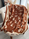 Charming Cat Jacquard Scarf: Cozy Faux Cashmere Accessory for Autumn/Winter