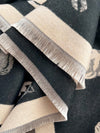 Charming Cat Jacquard Scarf: Cozy Faux Cashmere Accessory for Autumn/Winter