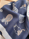 Charming Cat Jacquard Scarf: Cozy Faux Cashmere Accessory for Autumn/Winter