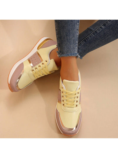 Colorblock Platform Sneakers: Stylish, Supportive, and Slip-Resistant