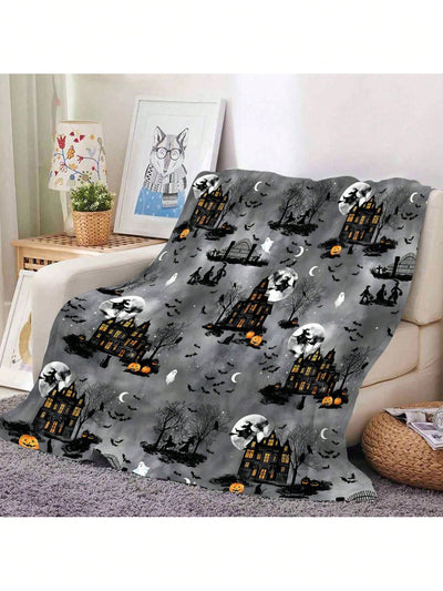 Pumpkin Patch Cozy Halloween Blanket - Ideal for Living Room and Sofa Decor