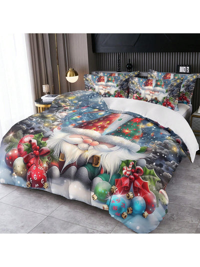 Cute Cartoon Spaceship Duvet Set: Nordic Style Christmas Design for Home and Dorm