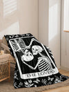 Spooky Skeleton Graffiti Flannel Throw Blanket for Ultimate Cozy Vibes