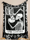 Spooky Skeleton Graffiti Flannel Throw Blanket for Ultimate Cozy Vibes