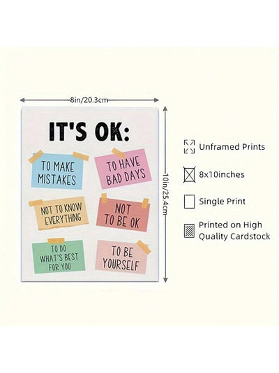 Empowering Canvas Poster: Positive Affirmations for Home and Classroom Decor