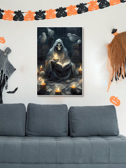 Vintage Haunting Ghost Poster - Dark Academia Halloween Decor