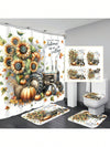 Feline Fall Fun: Cat Pumpkin Bathroom Decor Set for Comprehensive Bathroom Scenarios