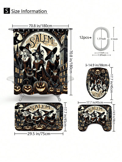 Feline Fall Fun: Cat Pumpkin Bathroom Decor Set for Comprehensive Bathroom Scenarios