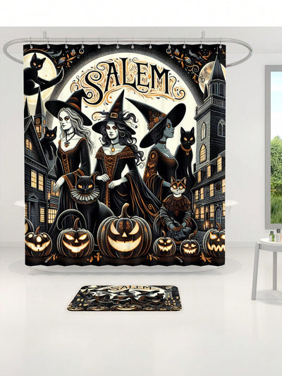 Feline Fall Fun: Cat Pumpkin Bathroom Decor Set for Comprehensive Bathroom Scenarios