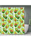 Adorable Avocado Bathroom Set: Waterproof Curtain, Rug, Mat, and Hooks