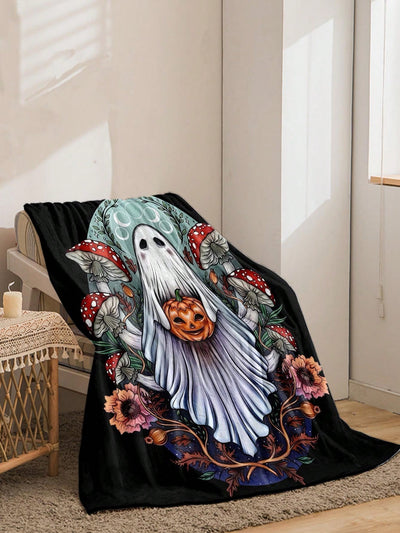 Cozy Cartoon Halloween Flannel Blanket - Perfect Gift for Friends and Family