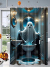 Pumpkin and Bat Halloween Shower Curtain - Waterproof Polyester with Hooks