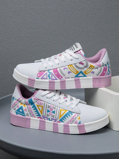 Urban Graffiti Print Sneakers: Wear-Resistant Campus Hip-Hop Style