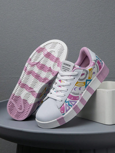 Urban Graffiti Print Sneakers: Wear-Resistant Campus Hip-Hop Style