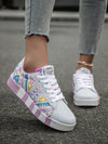 Urban Graffiti Print Sneakers: Wear-Resistant Campus Hip-Hop Style