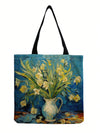 Van Gogh Floral Canvas Tote Bag: Aesthetic Art Handbag for Art Lovers