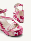 Cute and Comfortable Multicolor Fabric Buckled Wedge Sandals with Thick Soles