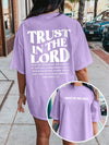 Faith-Inspired Summer Tee: Trust in the Lord Graphic Drop Shoulder T-Shirt