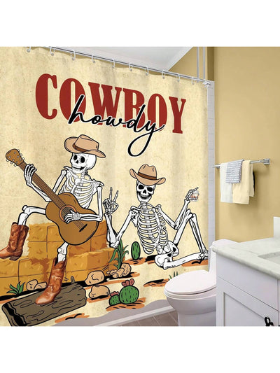 Gothic Southwest Skull Shower Curtain: Desert Decor for Country Music Lovers