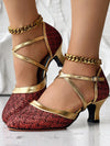 Red Glitter Latin Dance Shoes: Sparkle on the Dance Floor!