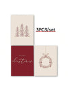 Minimalist Christmas Charm: Set of 3 Burgundy and Beige Wall Decorations