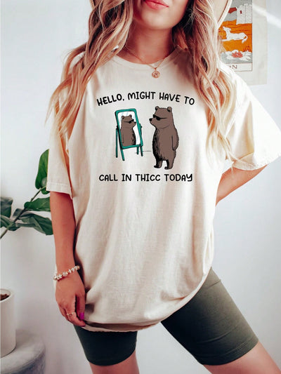 Unisex Casual Thicc Meme Graphic Tee - Fun and Trendy Humor T-Shirt