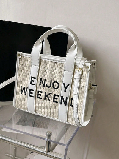 Chic and Versatile: Minimalist Letter Woven Tote Bag to Elevate Your Style Game