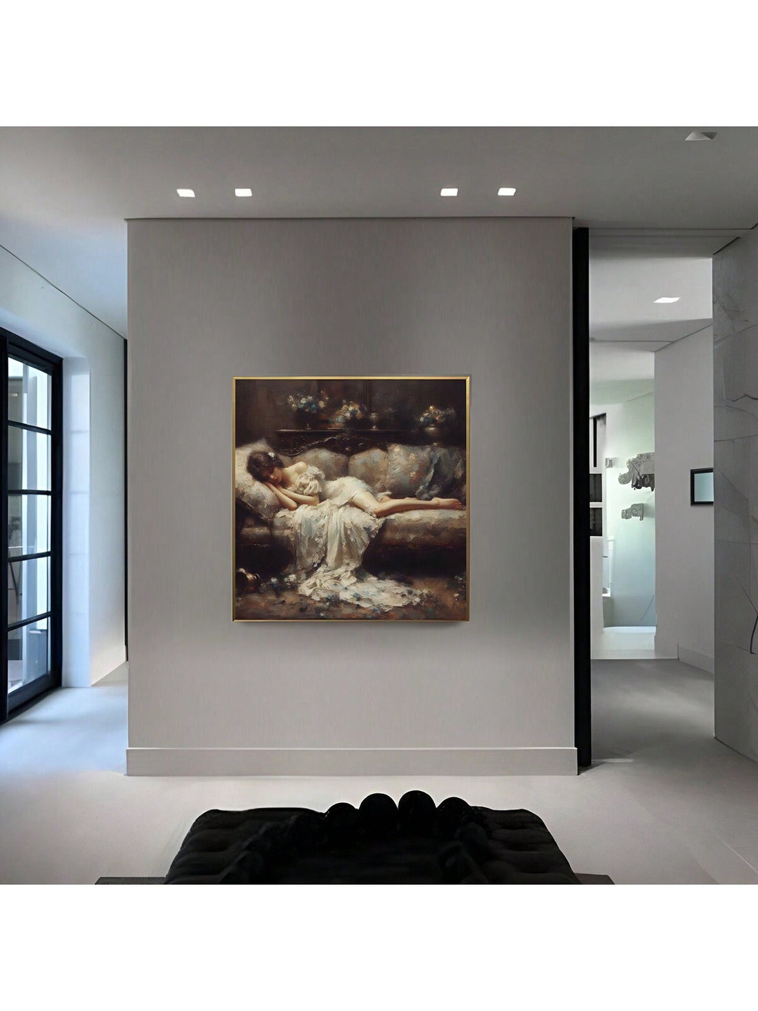 Expertly crafted in the Victorian style, this antique canvas wall art features a tired woman in intricate detail. Add a touch of elegance and sophistication to your home decor with this timeless piece. Made with high-quality materials, it is sure to be a lasting addition to your collection.